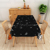 Aperturee - Aperturee Black Halloween Tablecloth with Jack o’ Lanterns for Spooky Pumpkin Themed Holiday Party Decor